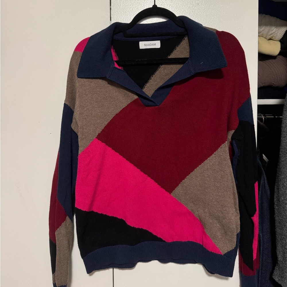 NAADAM Colorblock Sweater - COTTON SILK BLEND